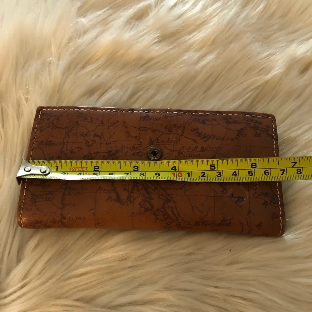 Patricia Nash wallet in tan/brown map leather